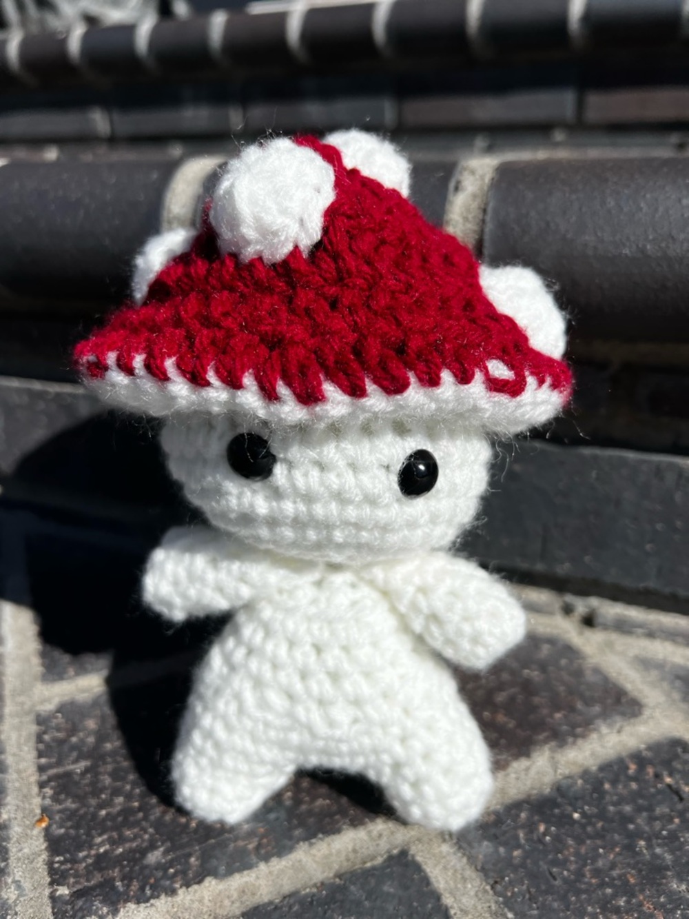 Hand Crocheted Little Mushroom Guy Stuffed Animal Plushie! - Picture 8 of 17